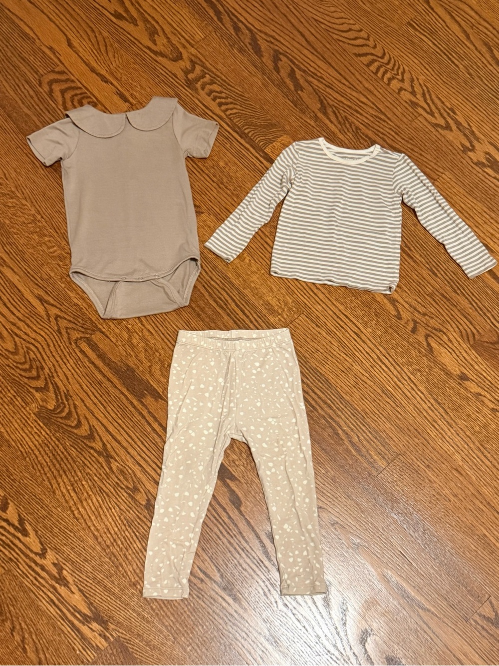 Kate Quinn Bamboo Peter Pan Collar bodysuit & bamboo striped top & leggings